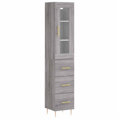 Highboard Grey Sonoma 34,5x34x180 cm Engineered Wood