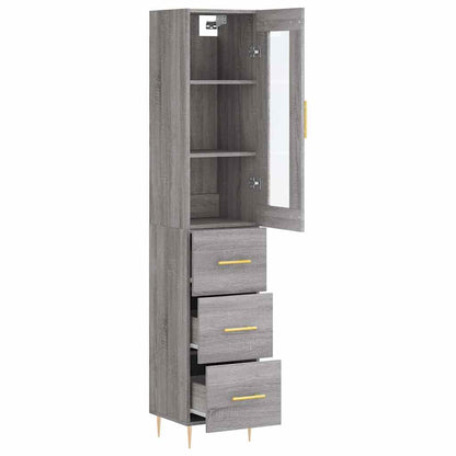 Highboard Grey Sonoma 34,5x34x180 cm Engineered Wood