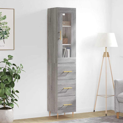 Highboard Grey Sonoma 34,5x34x180 cm Engineered Wood