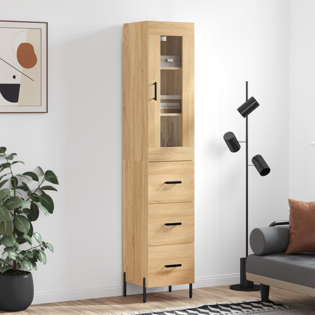 Highboard Sonoma Oak 34.5x34x180 cm Engineered Wood