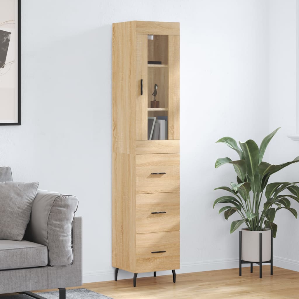 Highboard Sonoma Oak 34.5x34x180 cm Engineered Wood