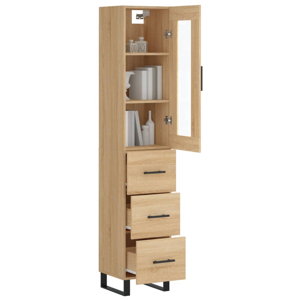 Highboard Sonoma Oak 34.5x34x180 cm Engineered Wood