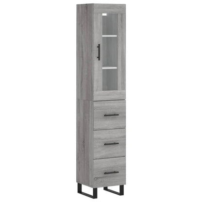 Highboard Grey Sonoma 34,5x34x180 cm Engineered Wood