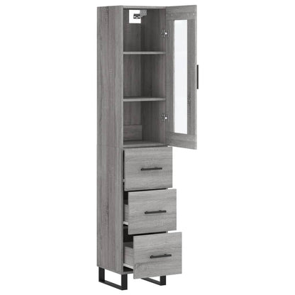 Highboard Grey Sonoma 34,5x34x180 cm Engineered Wood