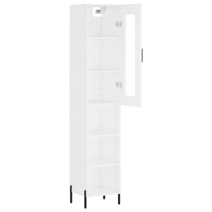 Highboard White 34.5x34x180 cm Engineered Wood