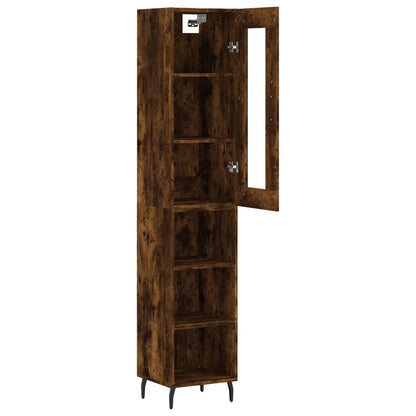 Highboard Smoked Oak 34.5x34x180 cm Engineered Wood