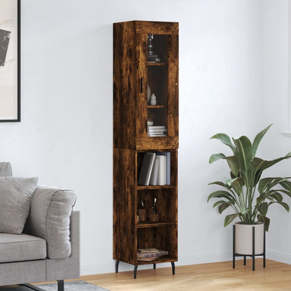 Highboard Smoked Oak 34.5x34x180 cm Engineered Wood