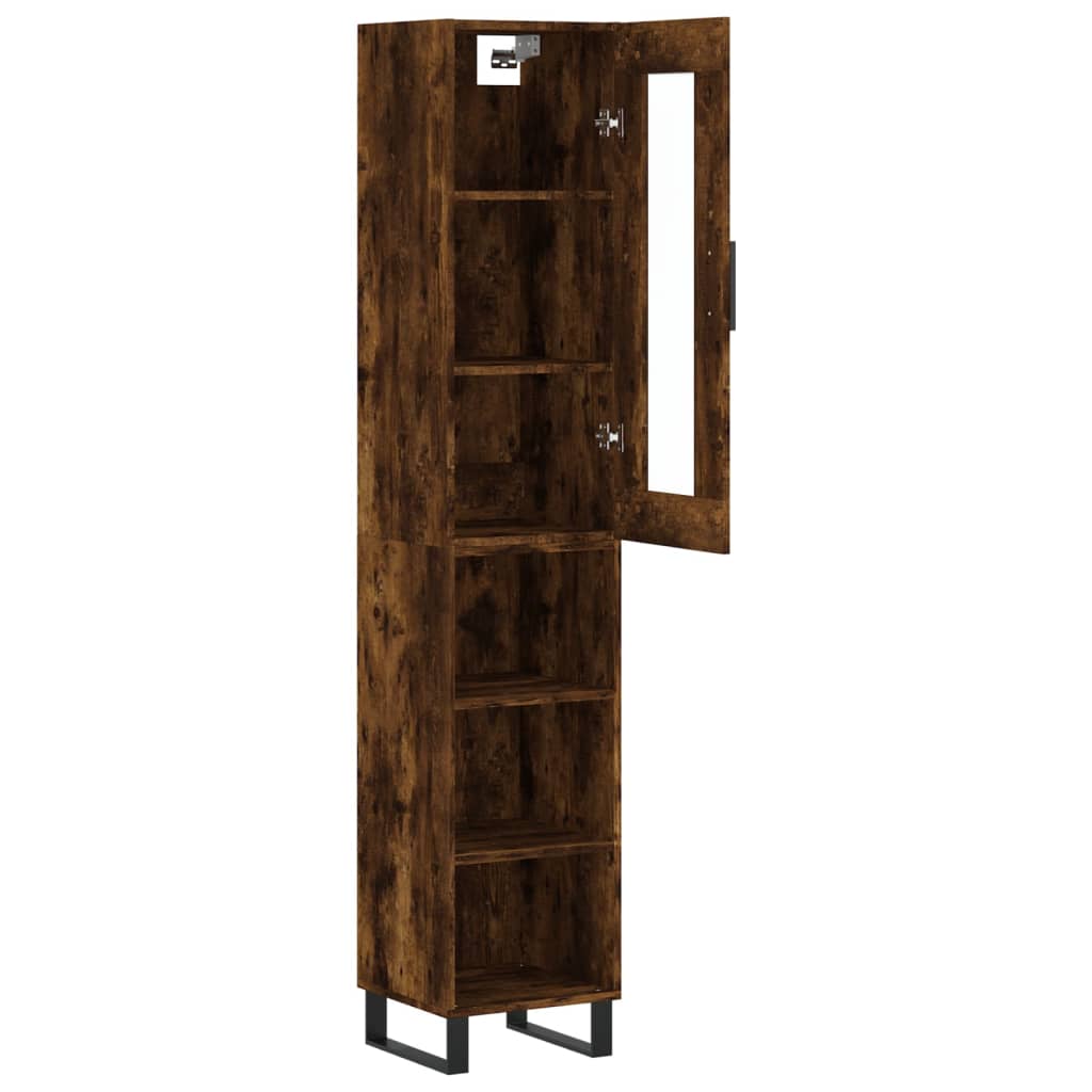 Highboard Smoked Oak 34.5x34x180 cm Engineered Wood