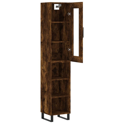 Highboard Smoked Oak 34.5x34x180 cm Engineered Wood