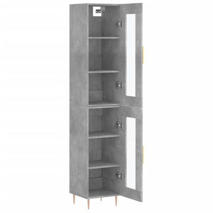 Highboard Concrete Grey 34.5x34x180 cm Engineered Wood