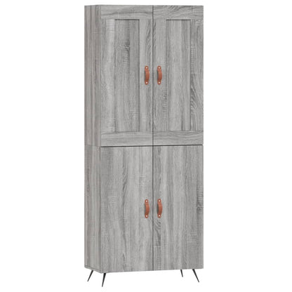 Highboard Grey Sonoma 69.5x34x180 cm Engineered Wood