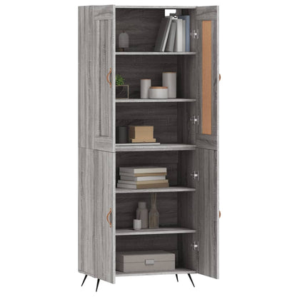 Highboard Grey Sonoma 69.5x34x180 cm Engineered Wood