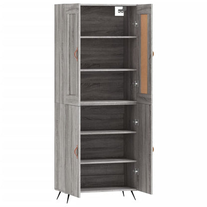 Highboard Grey Sonoma 69.5x34x180 cm Engineered Wood