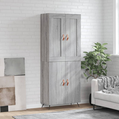 Highboard Grey Sonoma 69.5x34x180 cm Engineered Wood