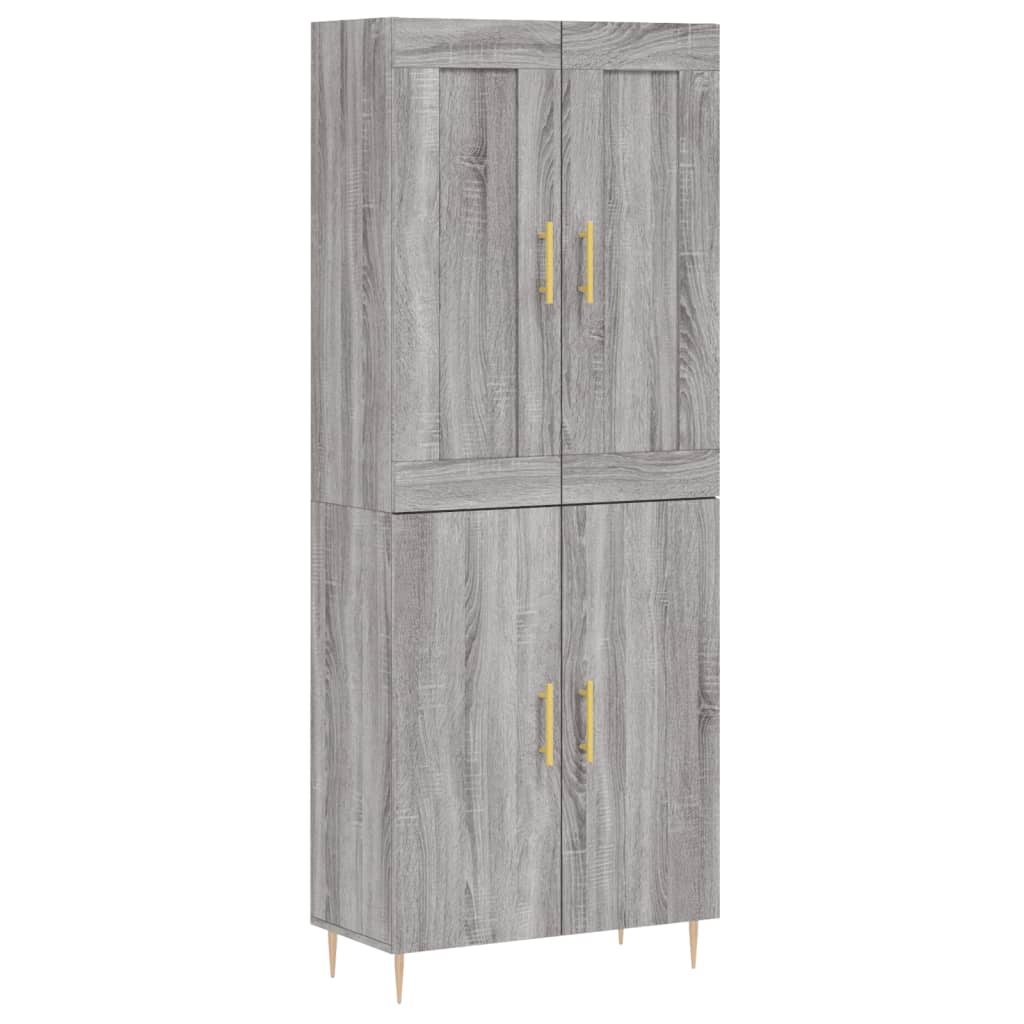 Highboard Grey Sonoma 69,5x34x180 cm Engineered Wood