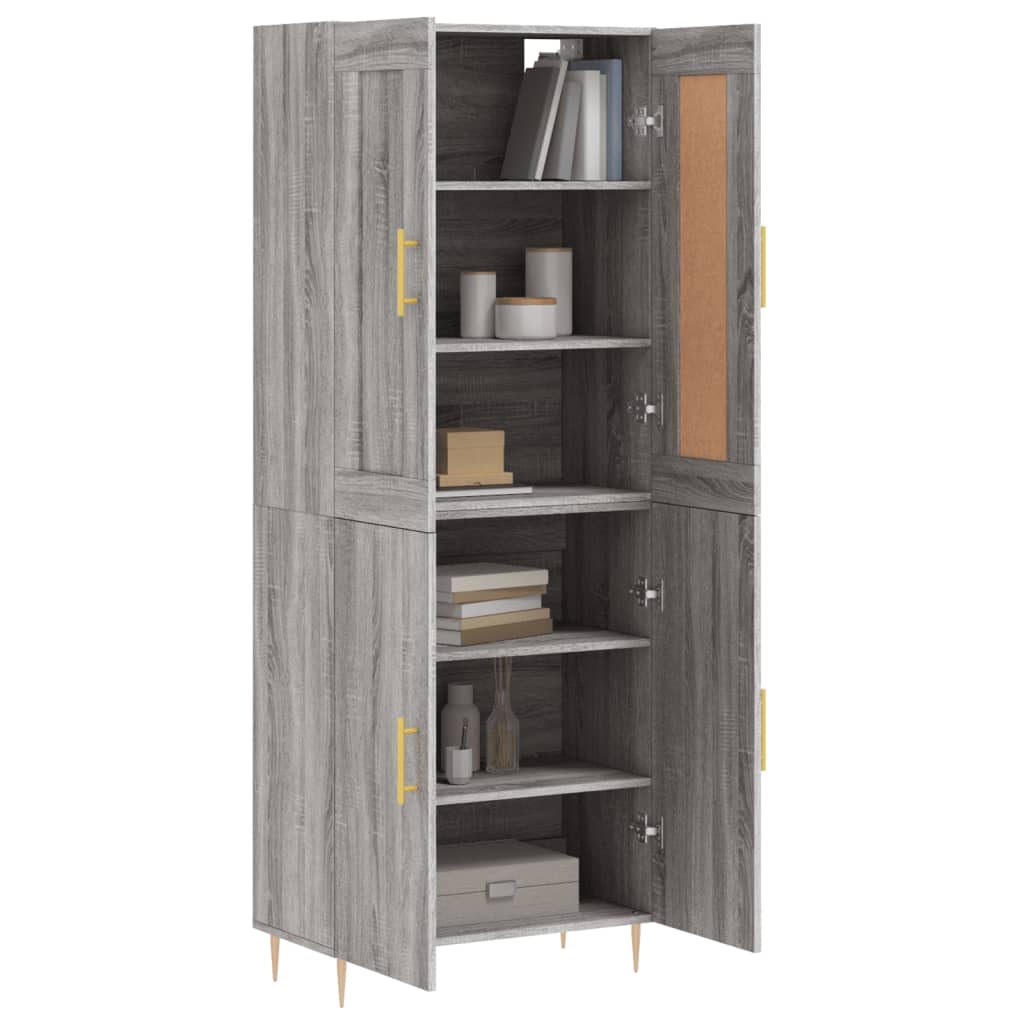 Highboard Grey Sonoma 69,5x34x180 cm Engineered Wood