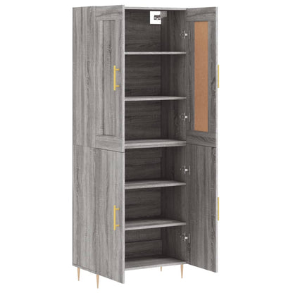 Highboard Grey Sonoma 69,5x34x180 cm Engineered Wood