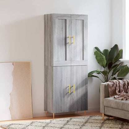 Highboard Grey Sonoma 69,5x34x180 cm Engineered Wood
