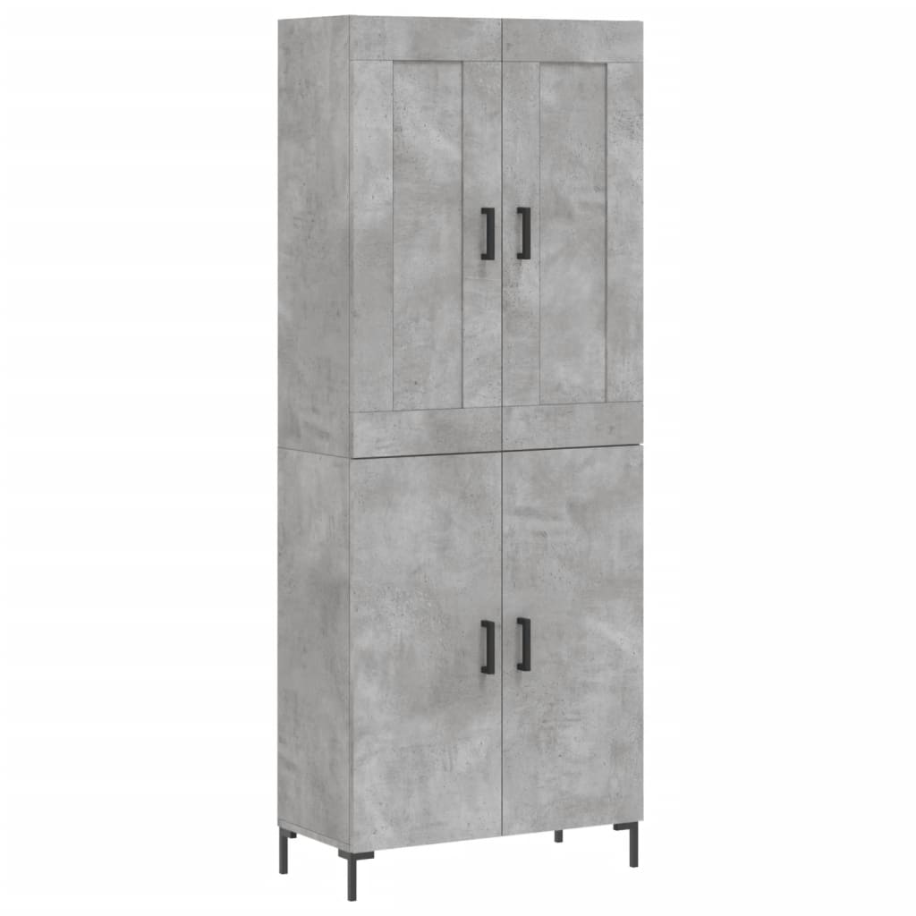 Highboard Concrete Grey 69,5x34x180 cm Engineered Wood