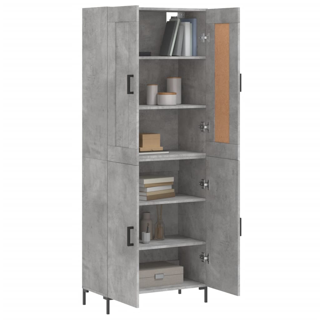 Highboard Concrete Grey 69,5x34x180 cm Engineered Wood