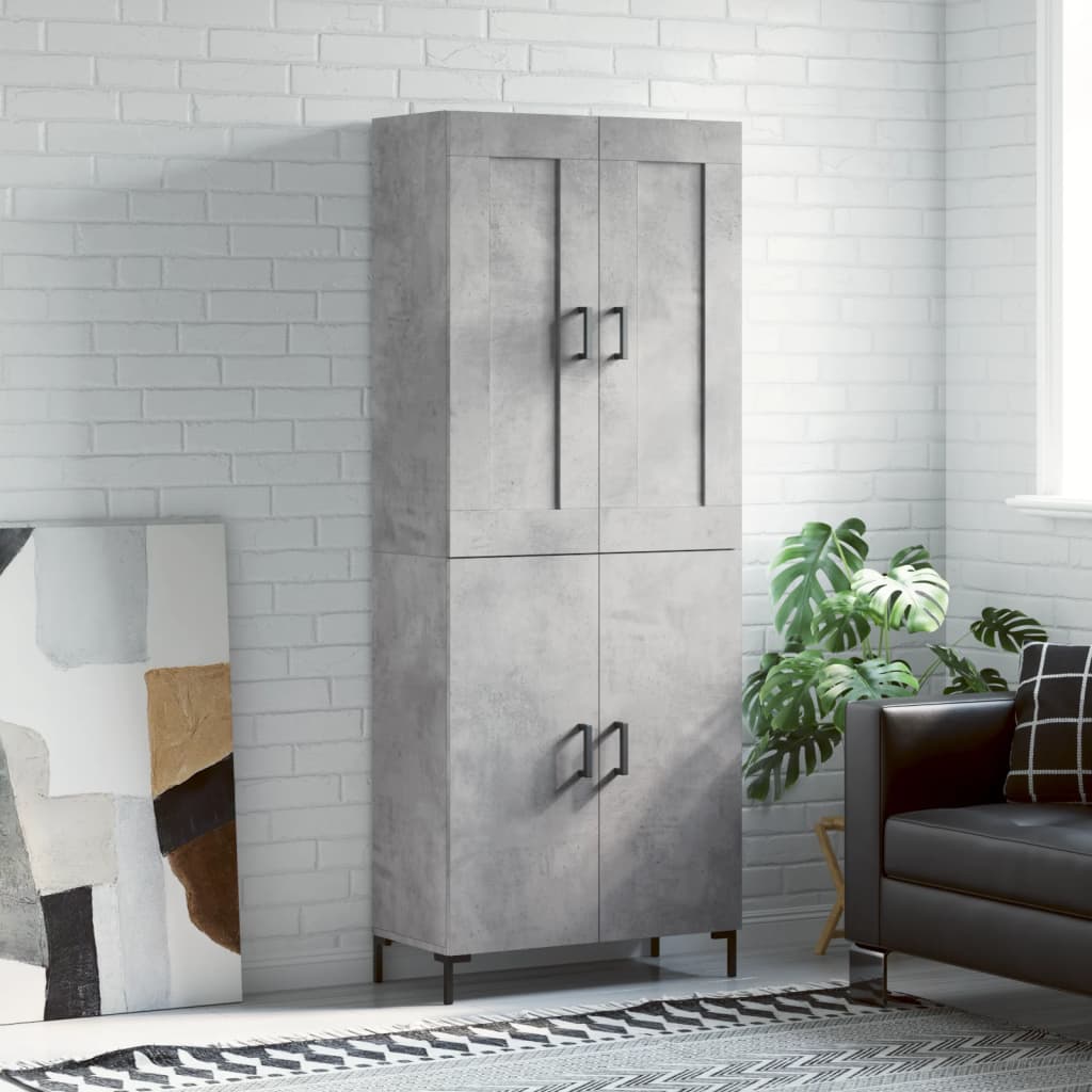 Highboard Concrete Grey 69,5x34x180 cm Engineered Wood