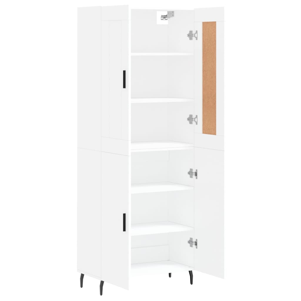 Highboard White 69.5x34x180 cm Engineered Wood