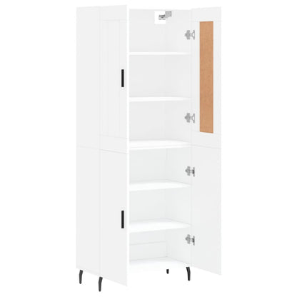 Highboard White 69.5x34x180 cm Engineered Wood