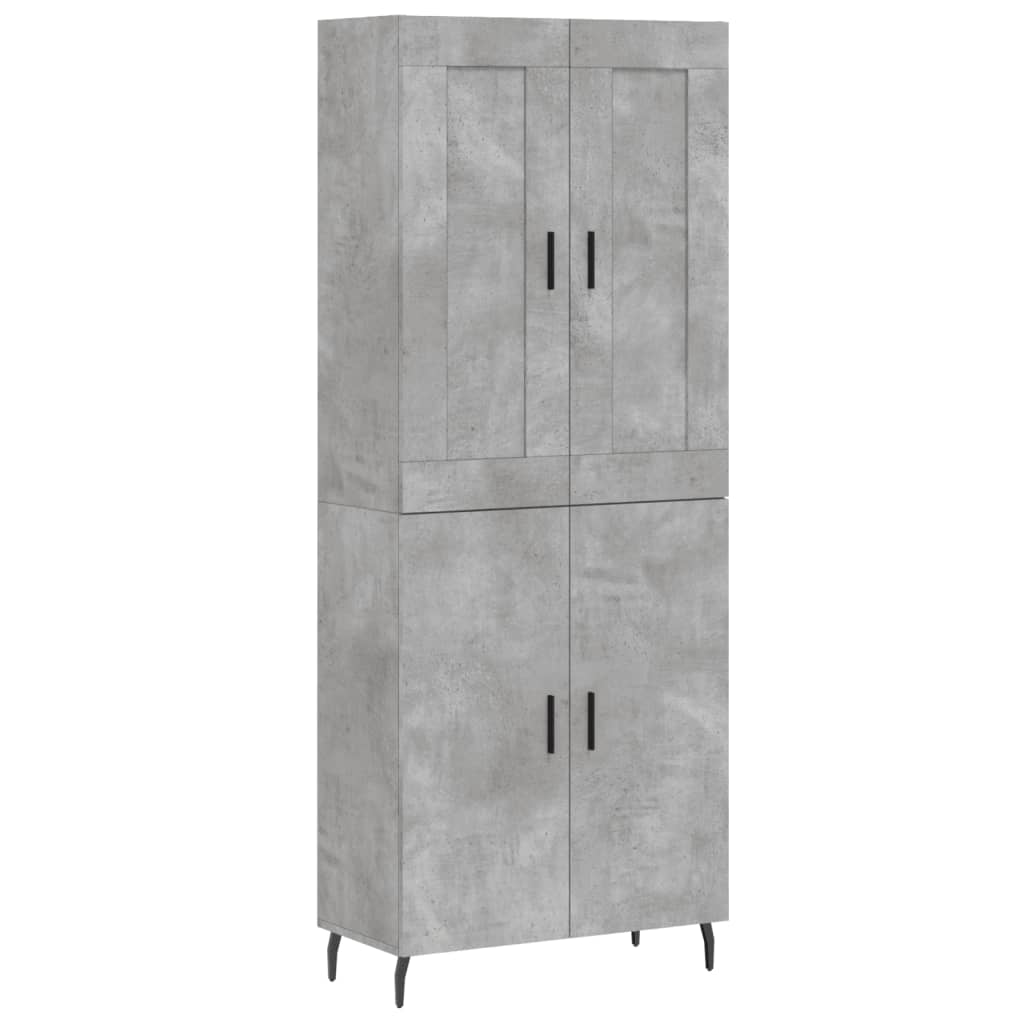 Highboard Concrete Grey 69,5x34x180 cm Engineered Wood