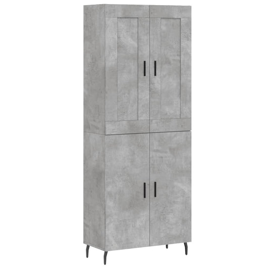 Highboard Concrete Grey 69,5x34x180 cm Engineered Wood