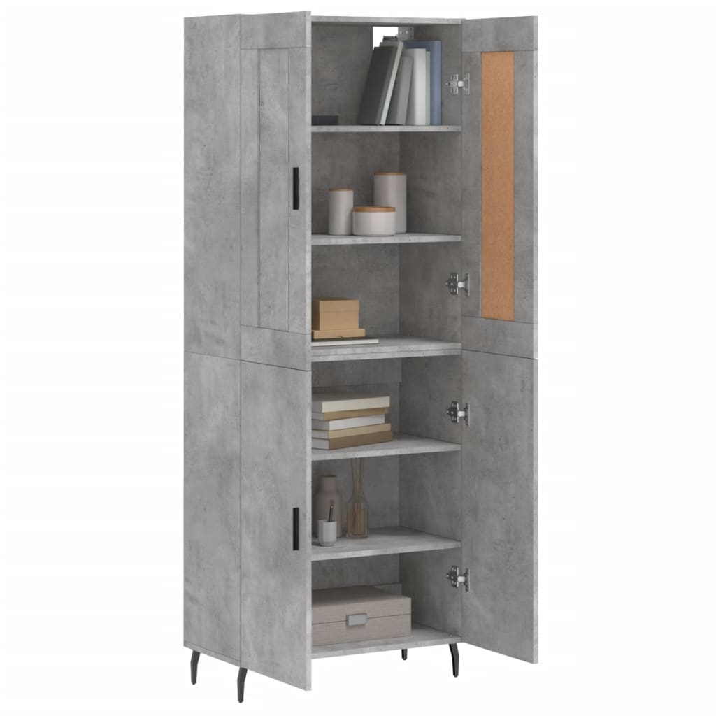 Highboard Concrete Grey 69,5x34x180 cm Engineered Wood