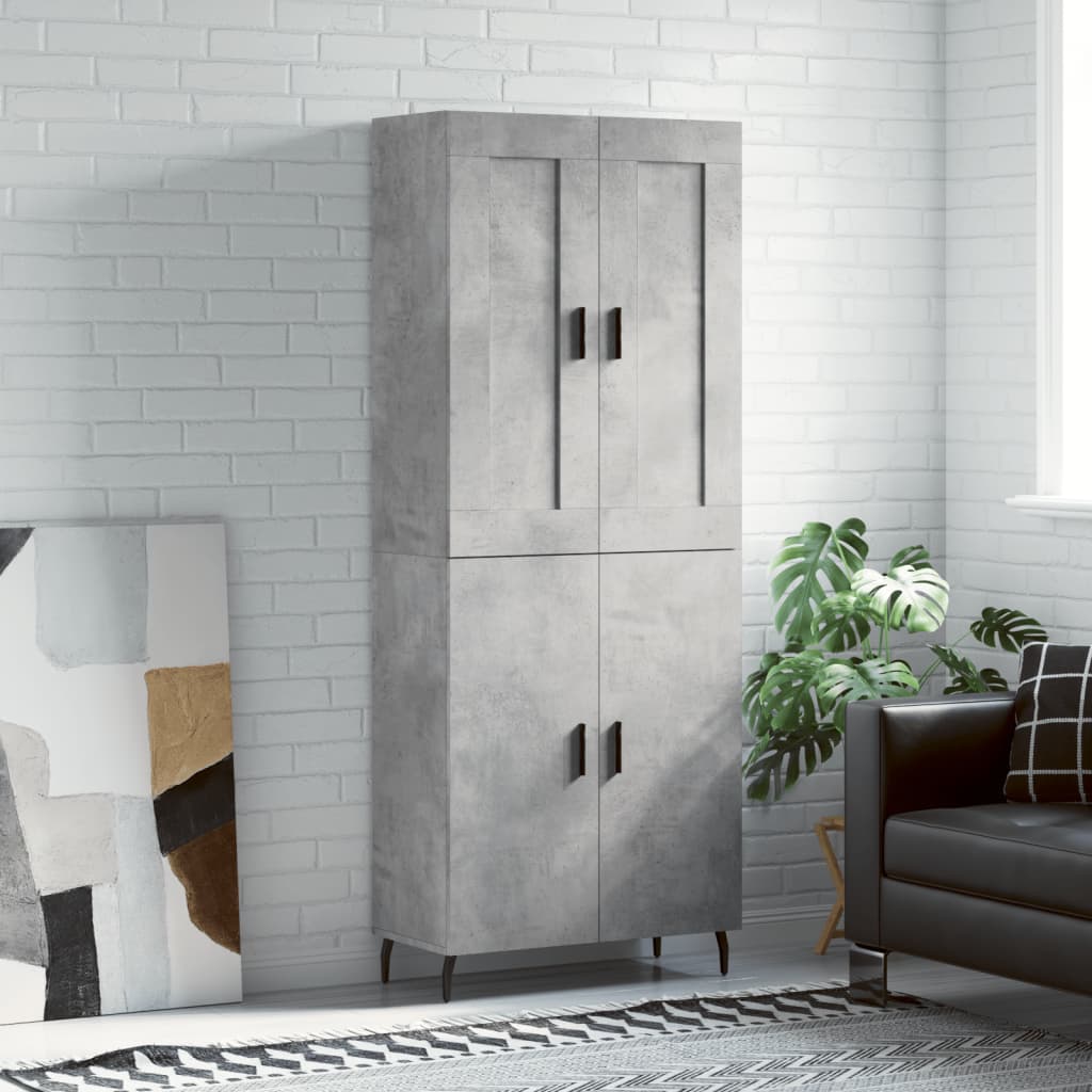 Highboard Concrete Grey 69,5x34x180 cm Engineered Wood