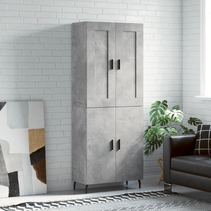 Highboard Concrete Grey 69,5x34x180 cm Engineered Wood