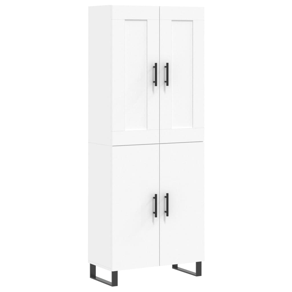 Highboard White 69.5x34x180 cm Engineered Wood