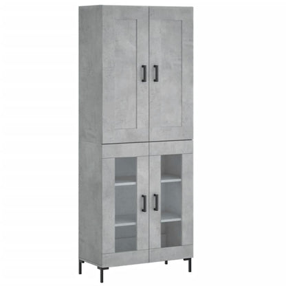 Highboard Concrete Grey 69,5x34x180 cm Engineered Wood