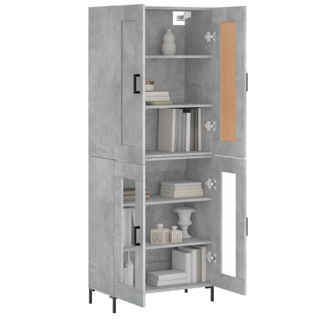 Highboard Concrete Grey 69,5x34x180 cm Engineered Wood