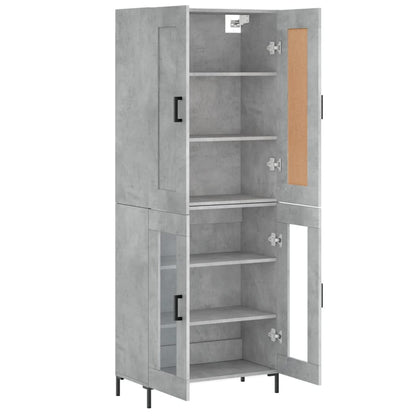 Highboard Concrete Grey 69.5x34x180 cm Engineered Wood