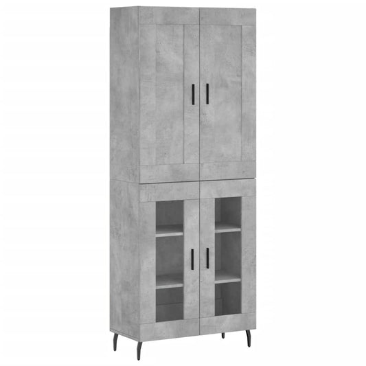 Highboard Concrete Grey 69,5x34x180 cm Engineered Wood