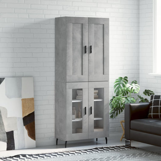 Highboard Concrete Grey 69,5x34x180 cm Engineered Wood