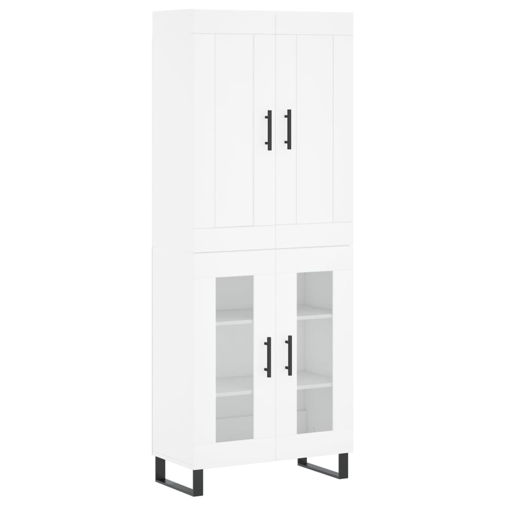 Highboard White 69,5x34x180 cm Engineered Wood