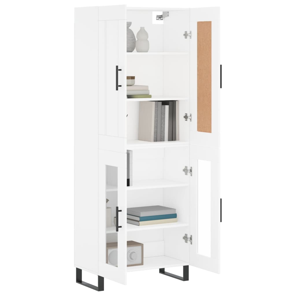 Highboard White 69,5x34x180 cm Engineered Wood