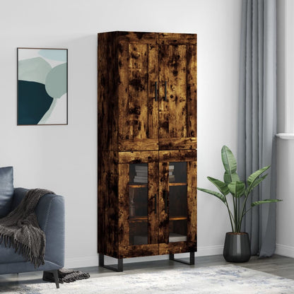 Highboard Smoked Oak 69.5x34x180 cm Engineered Wood