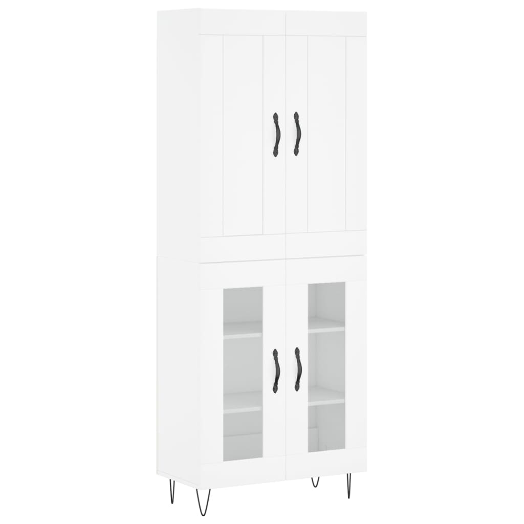 Highboard White 69,5x34x180 cm Engineered Wood