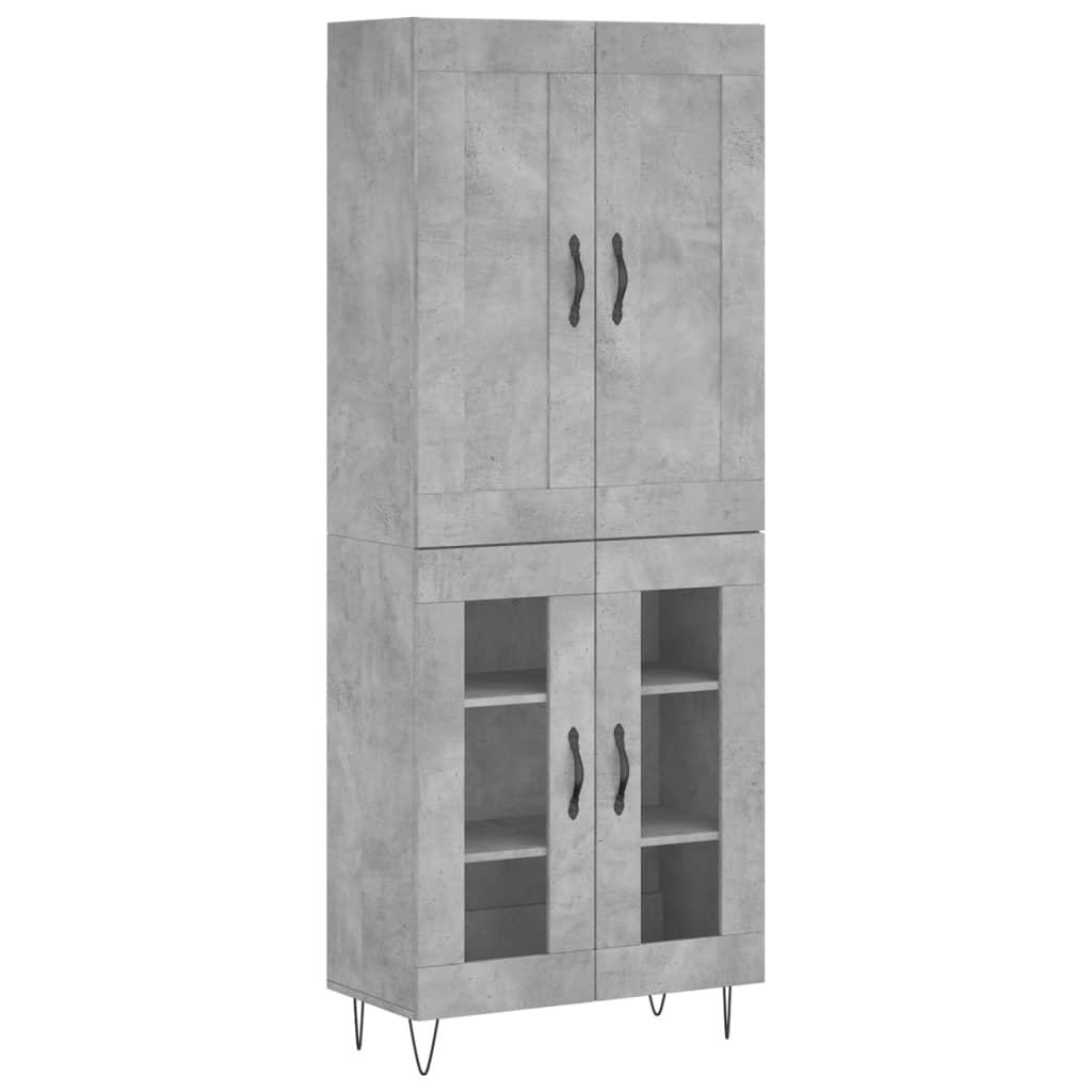 Highboard Concrete Grey 69,5x34x180 cm Engineered Wood