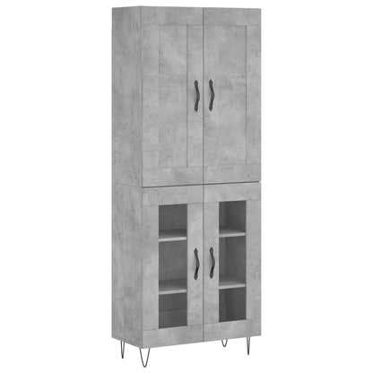 Highboard Concrete Grey 69,5x34x180 cm Engineered Wood