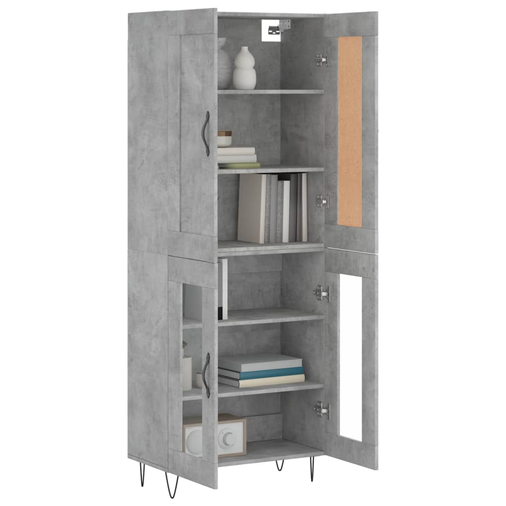 Highboard Concrete Grey 69,5x34x180 cm Engineered Wood