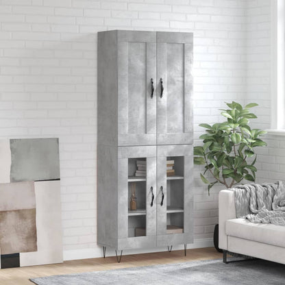 Highboard Concrete Grey 69,5x34x180 cm Engineered Wood