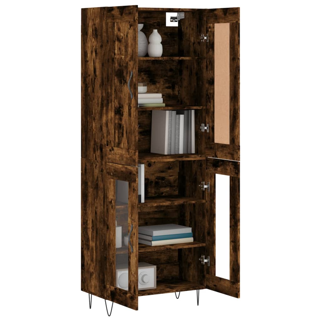 Highboard Smoked Oak 69,5x34x180 cm Engineered Wood