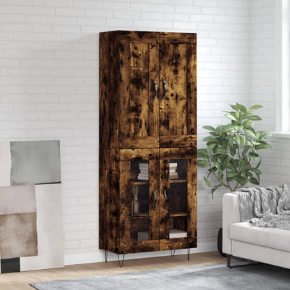 Highboard Smoked Oak 69,5x34x180 cm Engineered Wood
