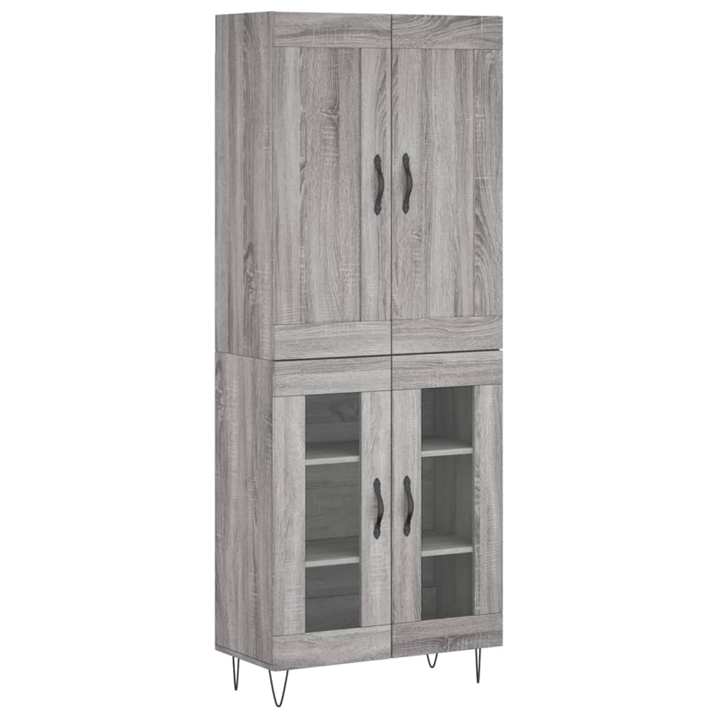 Highboard Grey Sonoma 69,5x34x180 cm Engineered Wood