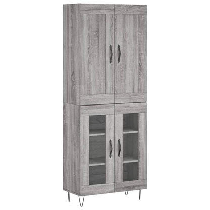 Highboard Grey Sonoma 69,5x34x180 cm Engineered Wood